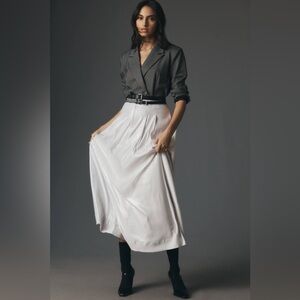 Anthropologie Gray and White Maxi Skirt